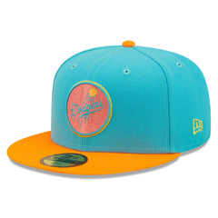 Los Angeles Dodgers Vice Highlighter 59FIFTY Fitted Hat Blue/Orange | New Era