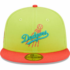 Los Angeles Dodgers Cyber Highlighter 59FIFTY Fitted Hat Green/Red | New Era