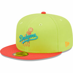 Los Angeles Dodgers Cyber Highlighter 59FIFTY Fitted Hat Green/Red | New Era