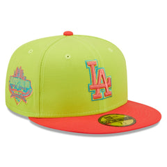 Los Angeles Dodgers Cyber Highlighter 59FIFTY Fitted Hat Green/Red | New Era