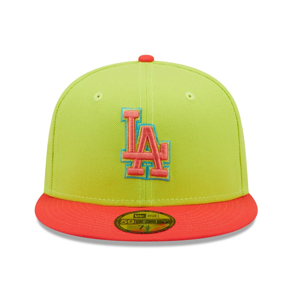 Los Angeles Dodgers Cyber Highlighter 59FIFTY Fitted Hat Green/Red | New Era