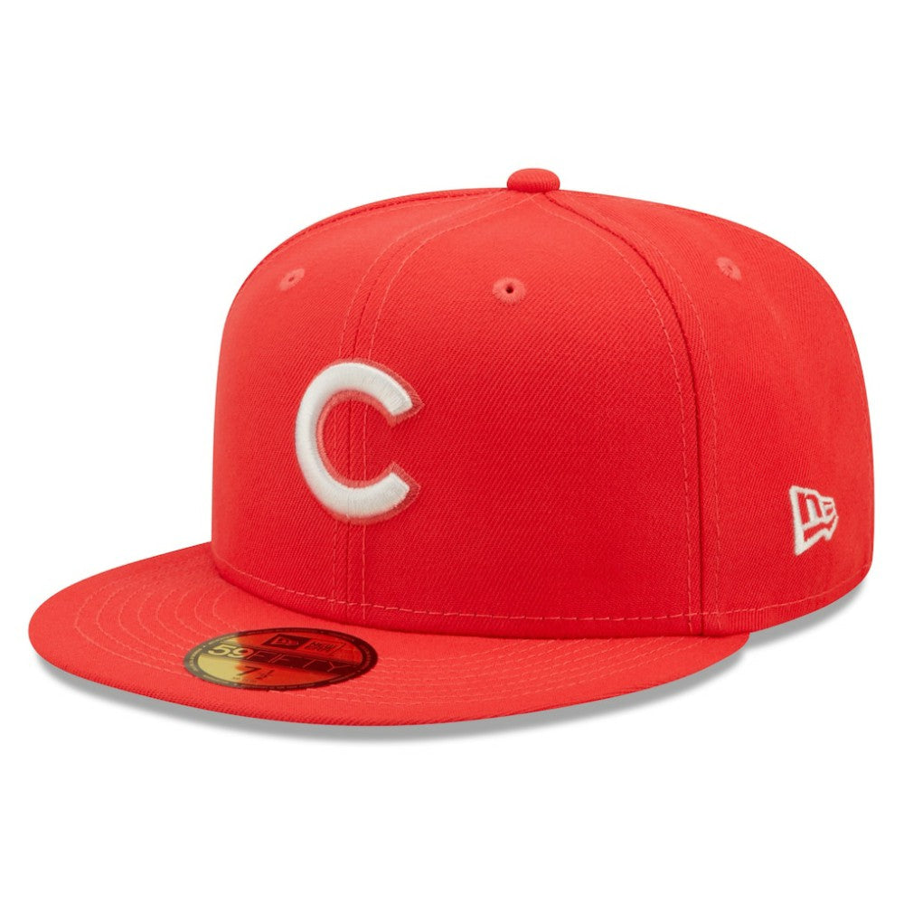 Chicago Cubs Lava Highlighter Logo 59FIFTY Fitted Hat Red | New Era