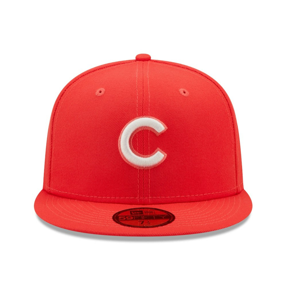 Chicago Cubs Lava Highlighter Logo 59FIFTY Fitted Hat Red | New Era
