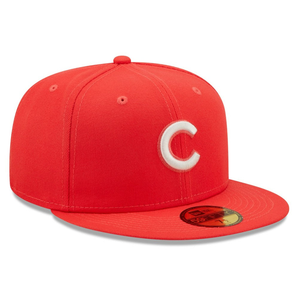 Chicago Cubs Lava Highlighter Logo 59FIFTY Fitted Hat Red | New Era