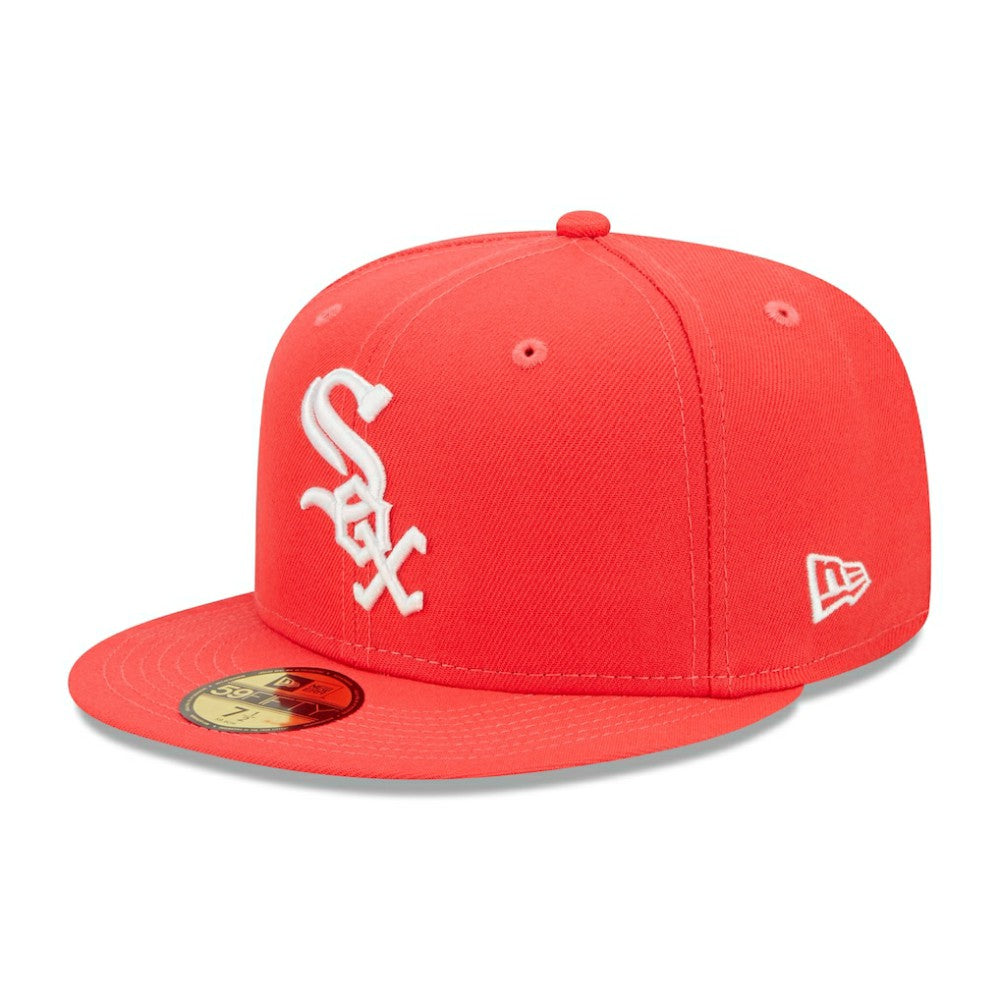 Chicago White Sox Lava Highlighter Logo 59FIFTY Fitted Hat Red | New Era