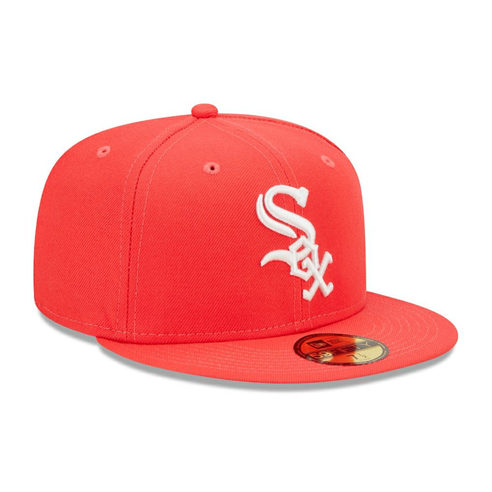 Chicago White Sox Lava Highlighter Logo 59FIFTY Fitted Hat Red | New Era