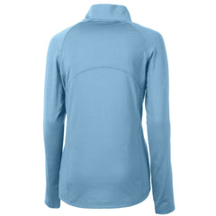 Atlanta Braves Cutter & Buck Women's Adapt Eco Knit Stretch Recycled Half-Zip Pullover Top Light Blue