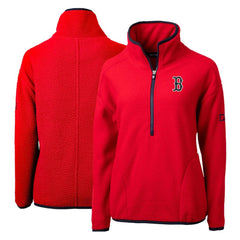 Boston Red Sox Cutter & Buck Women's Cascade Eco Sherpa Fleece Quarter-Zip Pullover Jacket Red