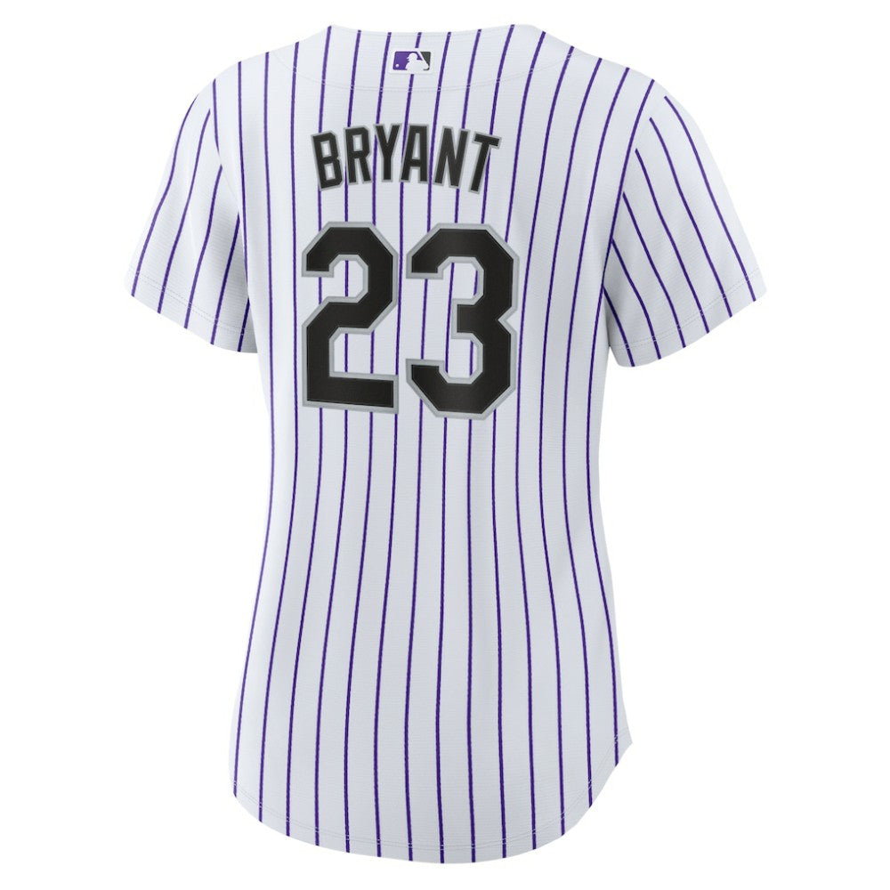 Kris Bryant Colorado Rockies Women's Replica Player Jersey White/Purple | Nike