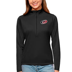 Carolina Hurricanes Antigua Women's Tribute Quarter-Zip Pullover Top Black
