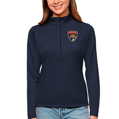 Florida Panthers Antigua Women's Tribute Quarter-Zip Pullover Top Navy