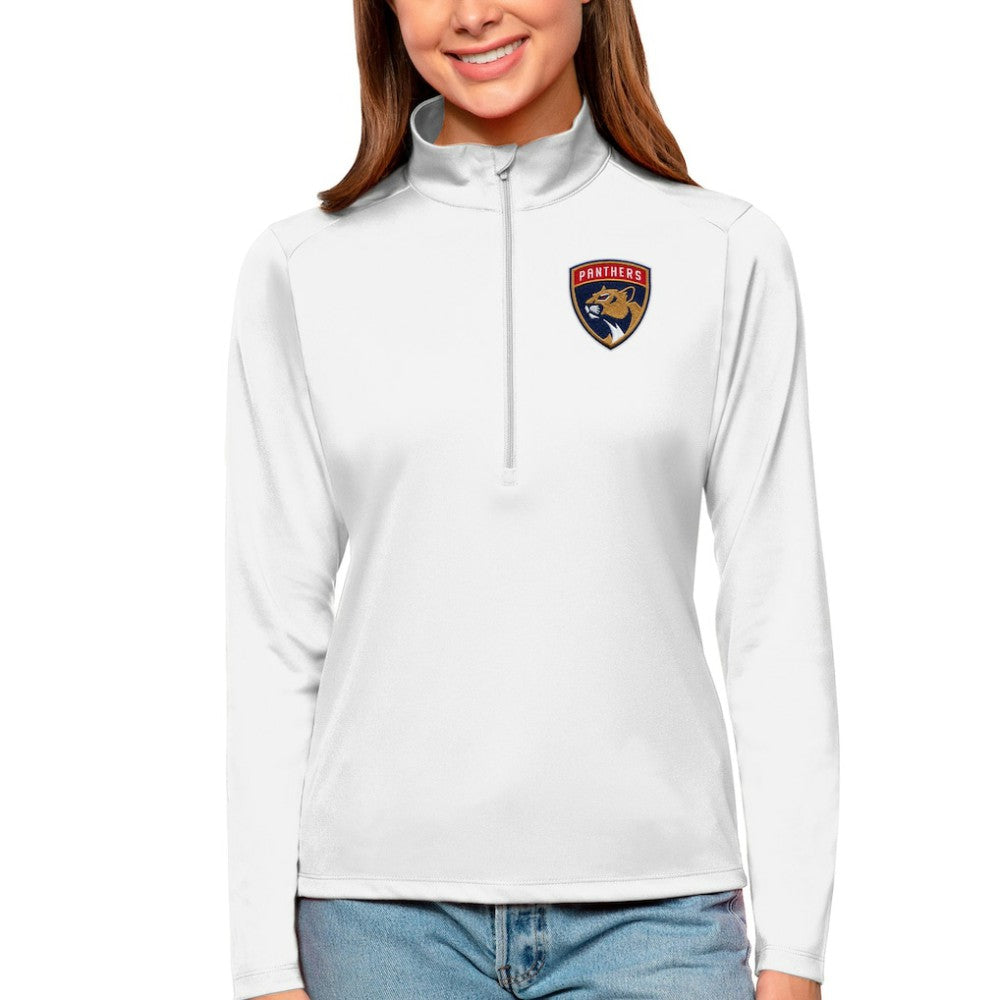 Florida Panthers Antigua Women's Tribute Quarter-Zip Pullover Top White