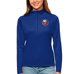 New York Islanders Antigua Women's Tribute Quarter-Zip Pullover Top Royal