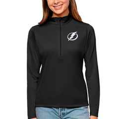 Tampa Bay Lightning Antigua Women's Tribute Quarter-Zip Pullover Top Black