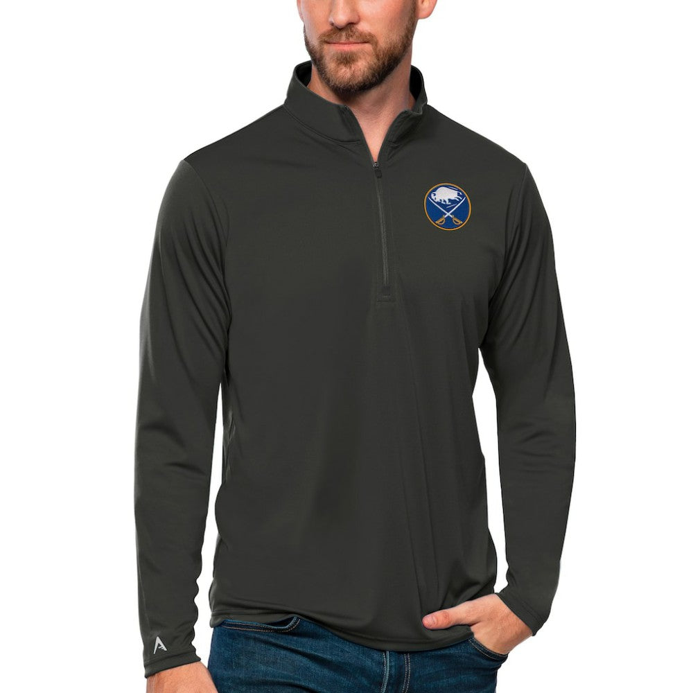Buffalo Sabres Antigua Tribute Quarter-Zip Pullover Top Charcoal