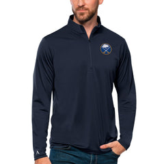 Buffalo Sabres Antigua Tribute Quarter-Zip Pullover Top Navy