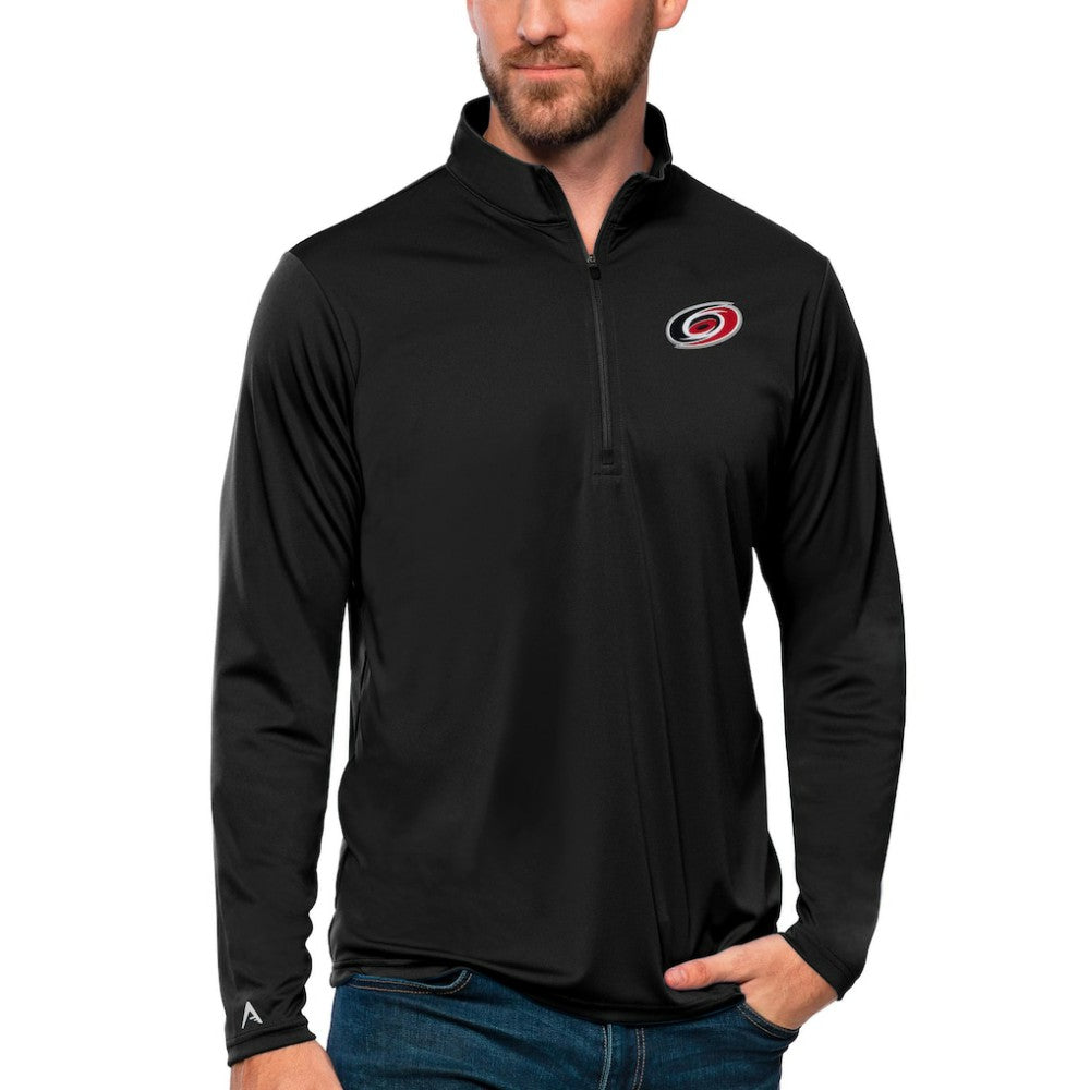 Carolina Hurricanes Antigua Tribute Quarter-Zip Pullover Top Black