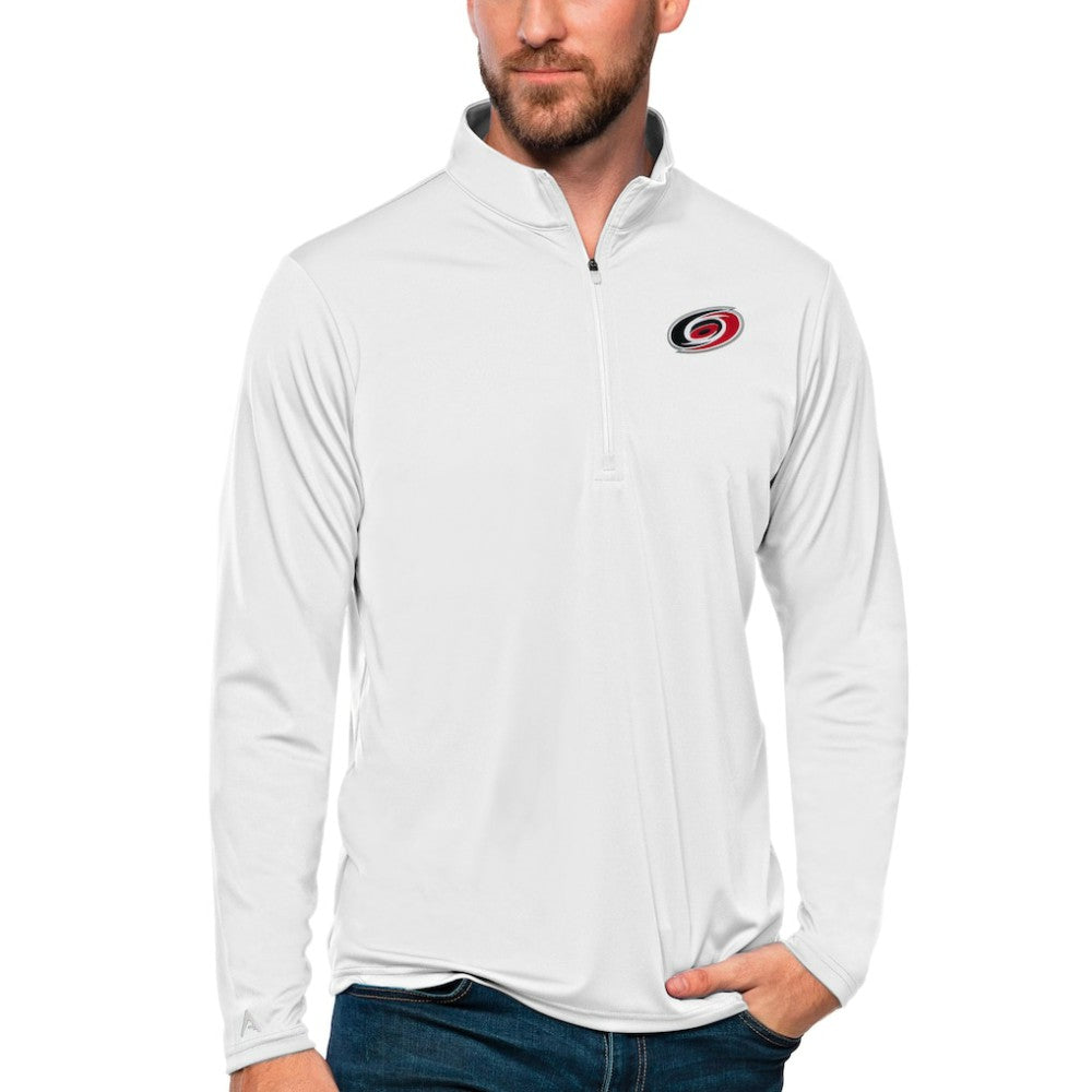 Carolina Hurricanes Antigua Tribute Quarter-Zip Pullover Top White