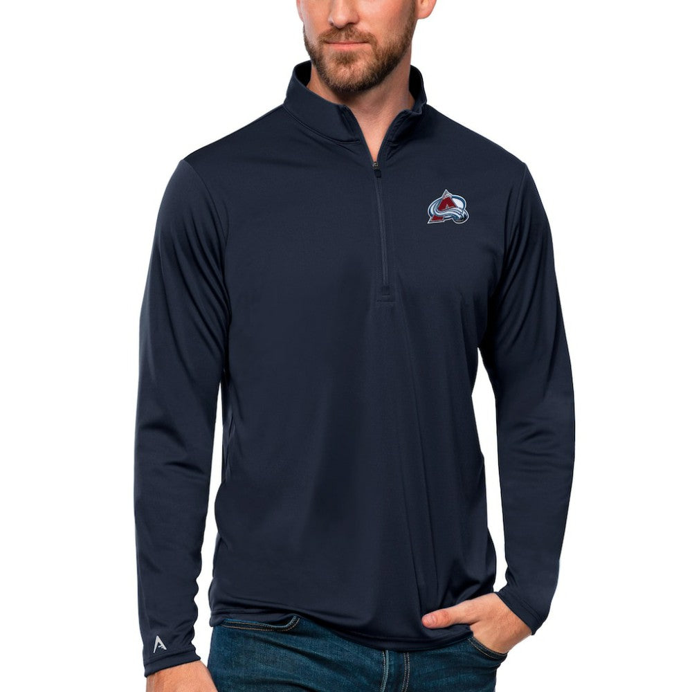 Colorado Avalanche Antigua Tribute Quarter-Zip Pullover Top Navy