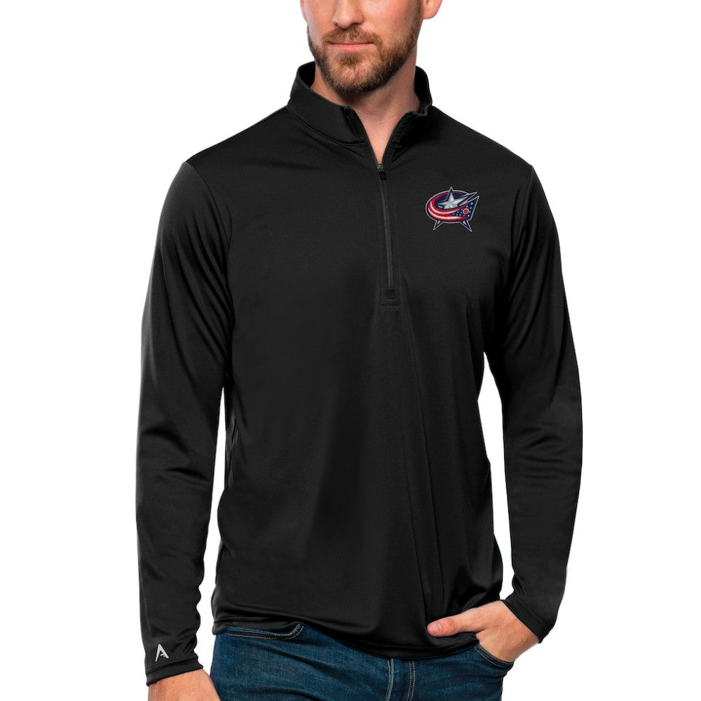 Columbus Blue Jackets Antigua Tribute Quarter-Zip Pullover Top Black