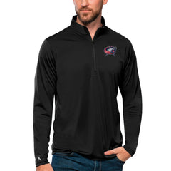 Columbus Blue Jackets Antigua Tribute Quarter-Zip Pullover Top Black