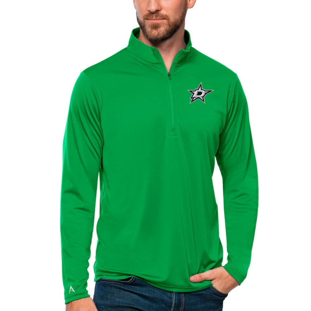 Dallas Stars Antigua Tribute Quarter-Zip Pullover Top Kelly Green