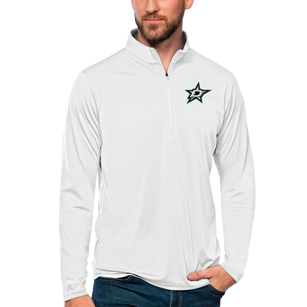 Dallas Stars Antigua Tribute Quarter-Zip Pullover Top White