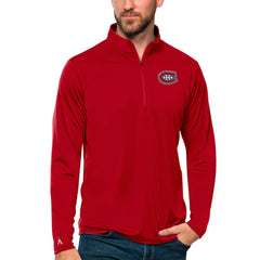 Montreal Canadiens Antigua Tribute Quarter-Zip Pullover Top Red