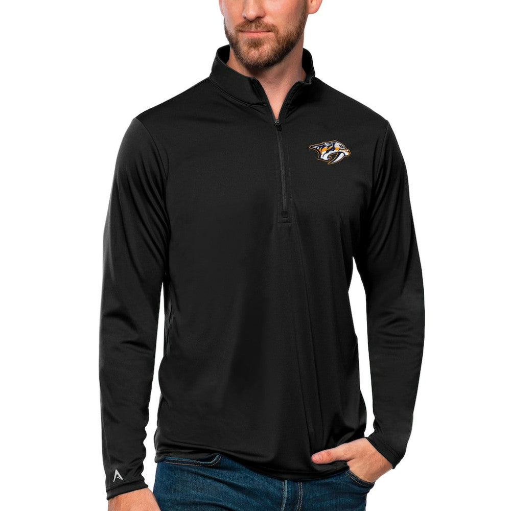 Nashville Predators Antigua Tribute Quarter-Zip Pullover Top Black