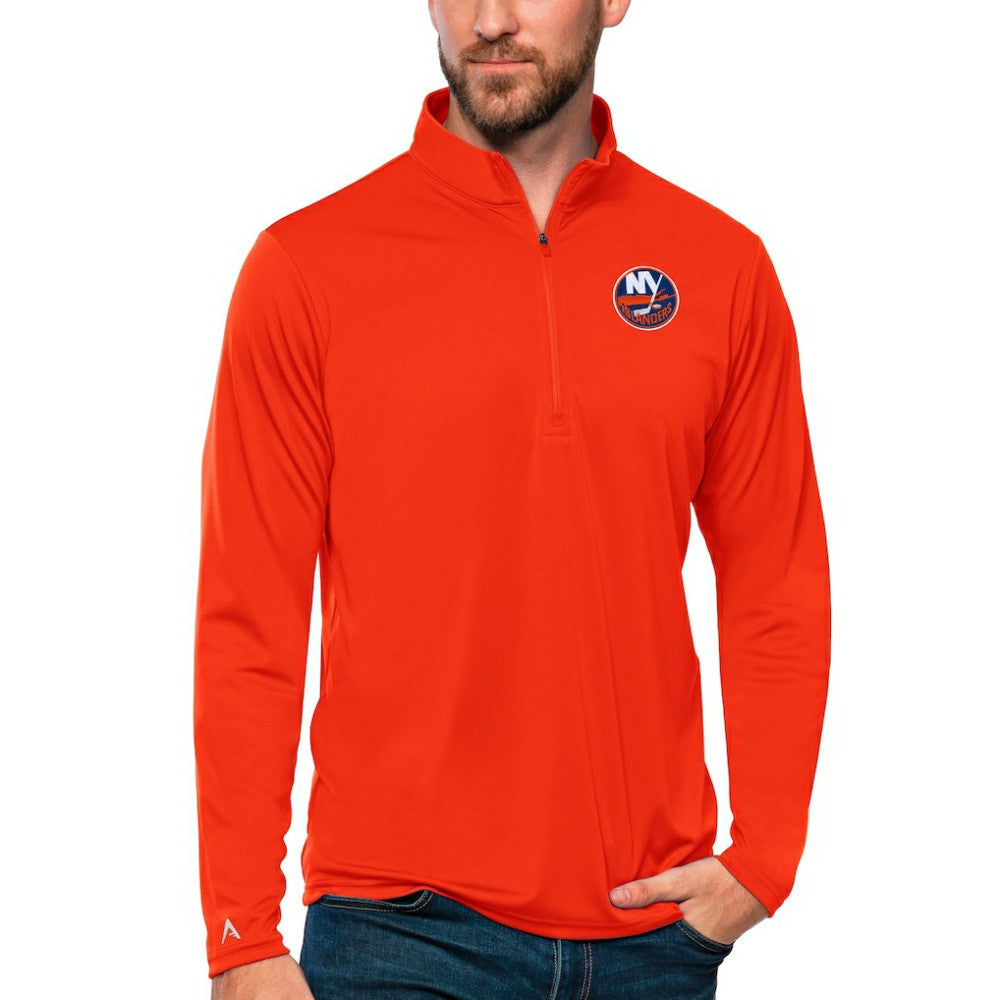 New York Islanders Antigua Tribute Quarter-Zip Pullover Top Orange