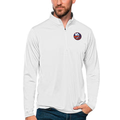 New York Islanders Antigua Tribute Quarter-Zip Pullover Top White