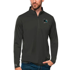 San Jose Sharks Antigua Tribute Quarter-Zip Pullover Top Charcoal