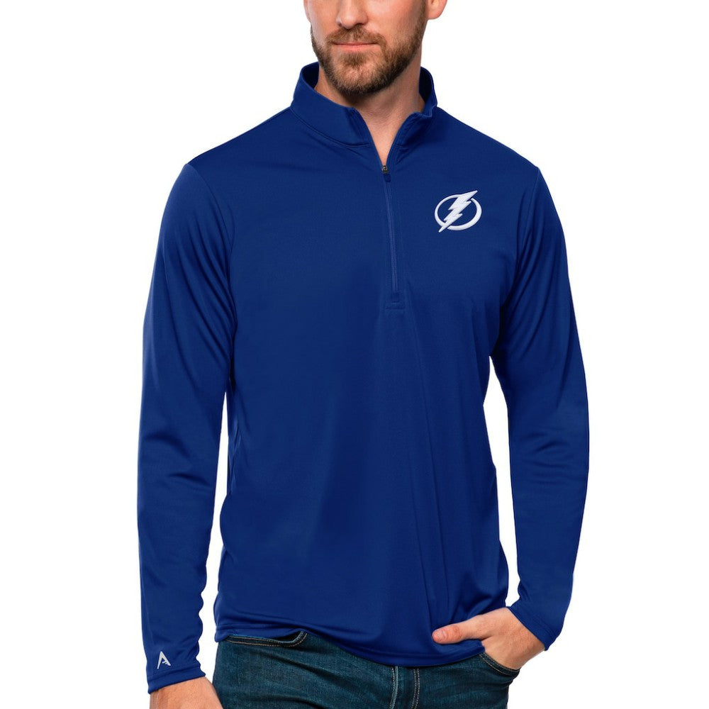 Tampa Bay Lightning Antigua Tribute Quarter-Zip Pullover Top Blue
