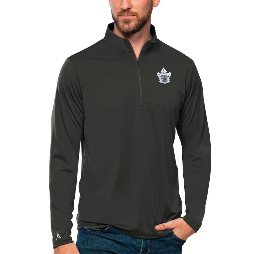 Toronto Maple Leafs Antigua Tribute Quarter-Zip Pullover Top Charcoal