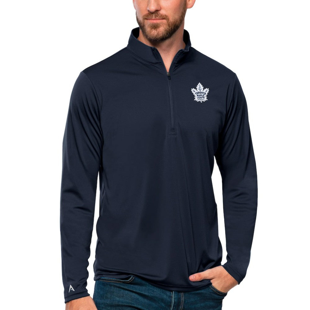 Toronto Maple Leafs Antigua Tribute Quarter-Zip Pullover Top Navy