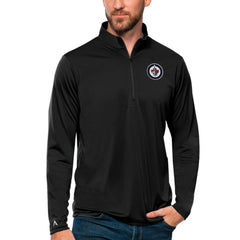 Winnipeg Jets Antigua Tribute Quarter-Zip Pullover Top Black