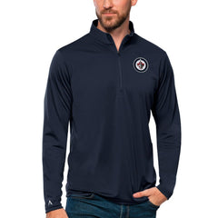 Winnipeg Jets Antigua Tribute Quarter-Zip Pullover Top Navy