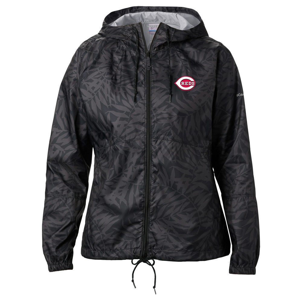 Cincinnati Reds Women's Flash Forward Full-Zip Windbreaker Jacket Black | Columbia