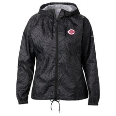 Cincinnati Reds Women's Flash Forward Full-Zip Windbreaker Jacket Black | Columbia