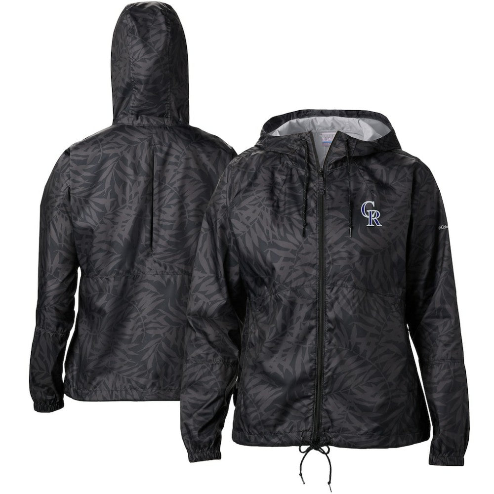 Colorado Rockies Women's Flash Forward Full-Zip Windbreaker Jacket Black | Columbia