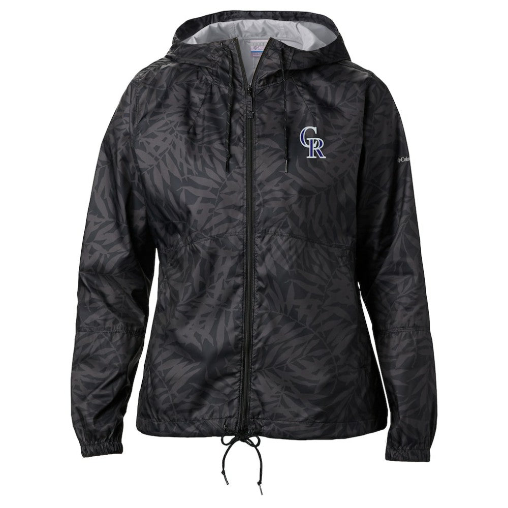 Colorado Rockies Women's Flash Forward Full-Zip Windbreaker Jacket Black | Columbia