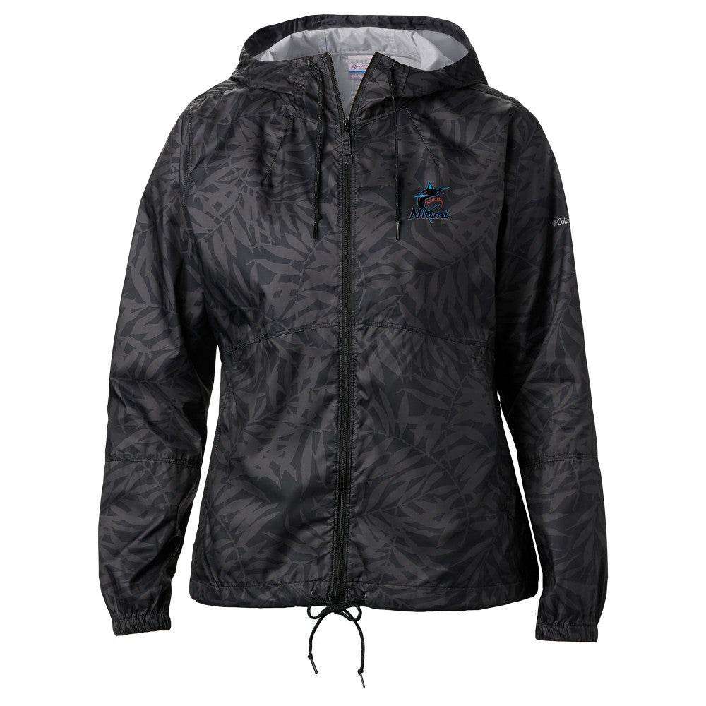 Miami Marlins Women's Flash Forward Full-Zip Windbreaker Jacket Black | Columbia