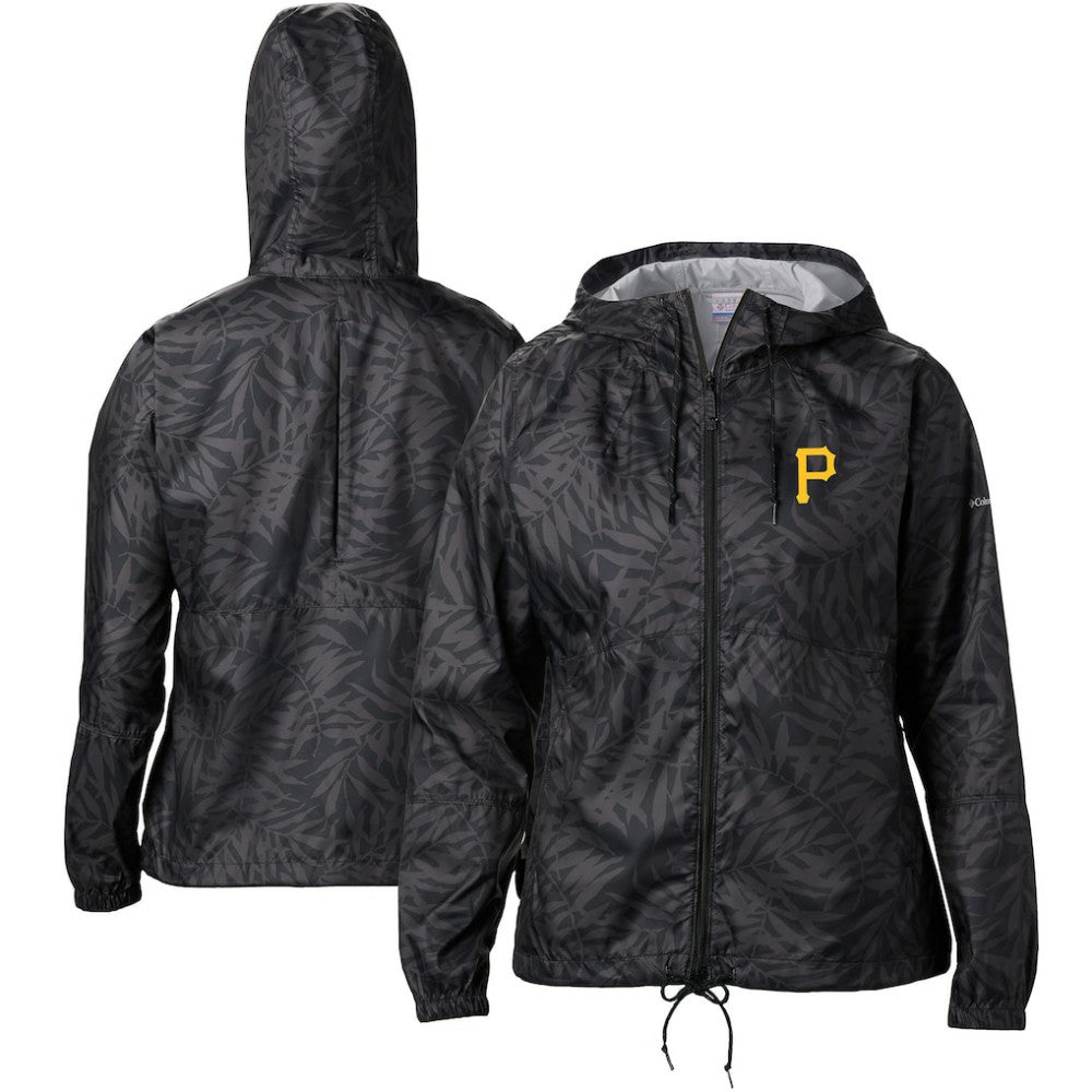 Pittsburgh Pirates Women's Team Flash Forward Full-Zip Windbreaker Jacket Black | Columbia