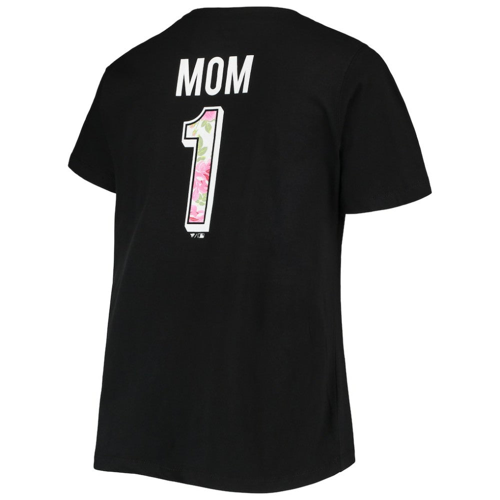 San Francisco Giants Women's Plus Size #1 Mom 2-Hit V-Neck T-Shirt Black