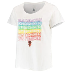 San Francisco Giants Women's Plus Size Pride Scoop Neck T-Shirt White