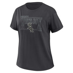 Chicago White Sox WEAR by Erin Andrews Women's Oversized Boyfriend T-Shirt Charcoal