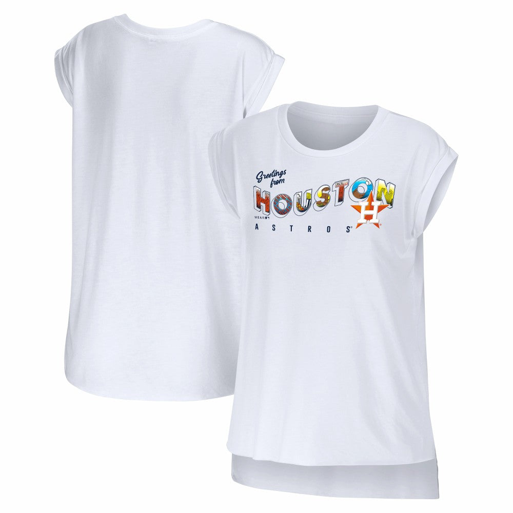 Houston Astros WEAR by Erin Andrews Women's Greetings From T-Shirt White
