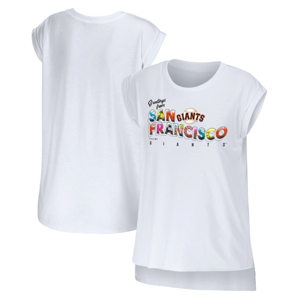 San Francisco Giants WEAR by Erin Andrews Women's Greetings From T-Shirt White