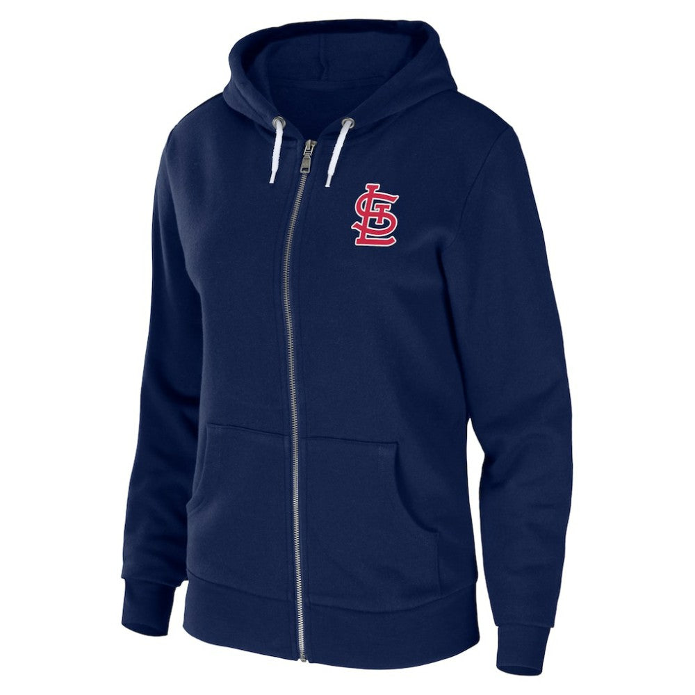 St. Louis Cardinals WEAR by Erin Andrews Women's Sponge Fleece Full-Zip Hoodie Navy