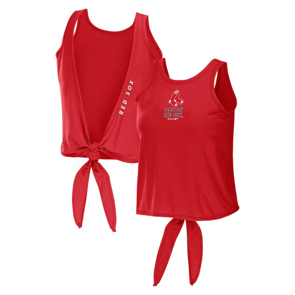 Boston Red Sox WEAR by Erin Andrews Women's Open Back Twist Tie Tank Top Red